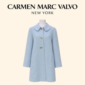 Vintage Carmen Marc Valvo Baby Blue Peter-Pan-Collar Coat Women’s Medium